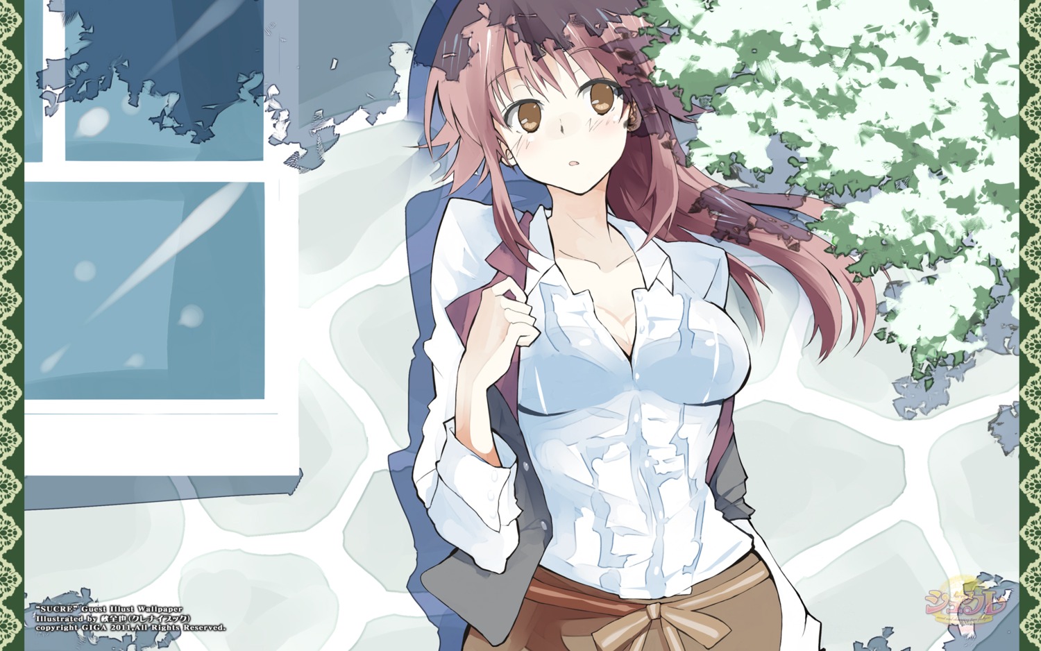 aki_masanari, cleavage, giga, isuzu_sayoko, sucre, wallpaper