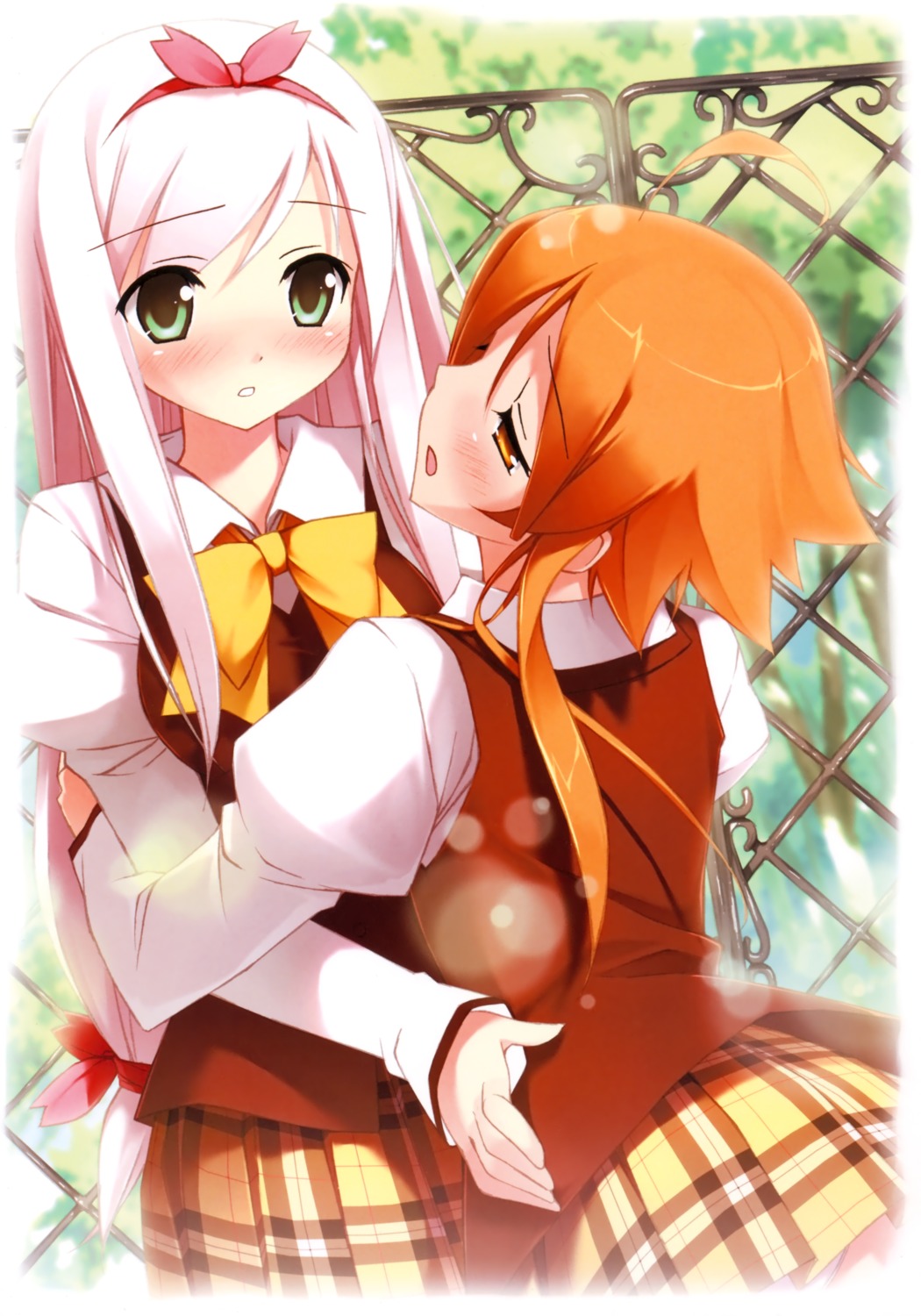 kantoku, kogamura_uril, kugiri_cornelia, seifuku, shinkyoku_soukai_polyphonica, shinkyoku_soukai_polyphonica_aphonic_songbird, yuri