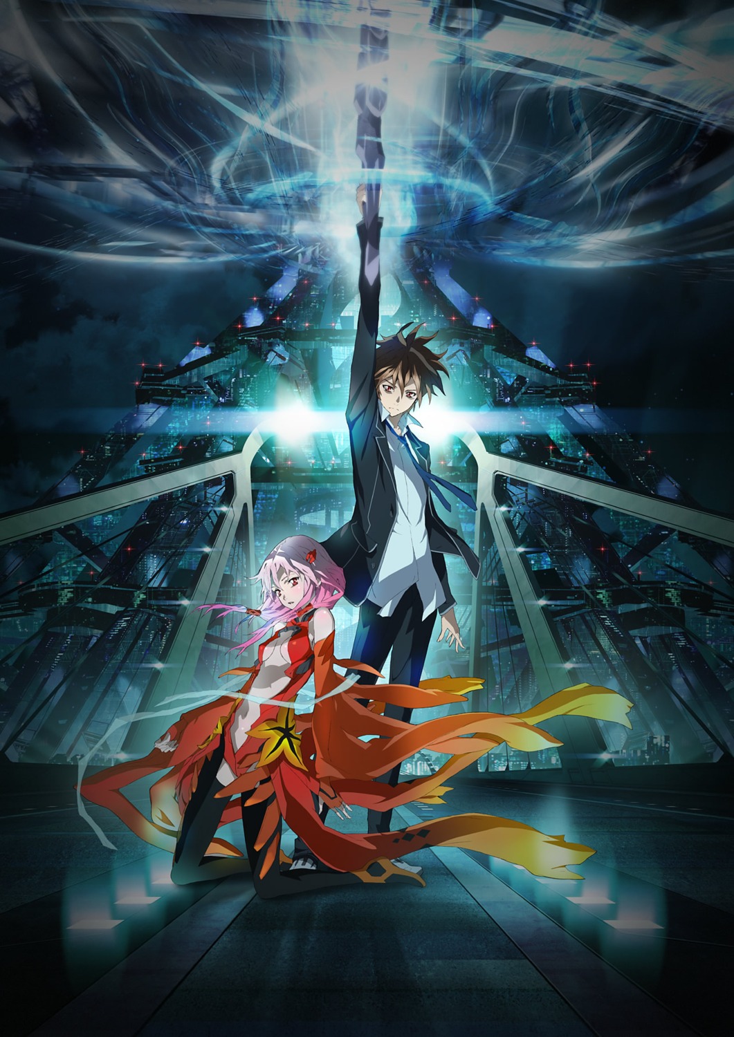 guilty_crown, katou_hiromi, ouma_shuu, pantyhose, sword, yuzuriha_inori
