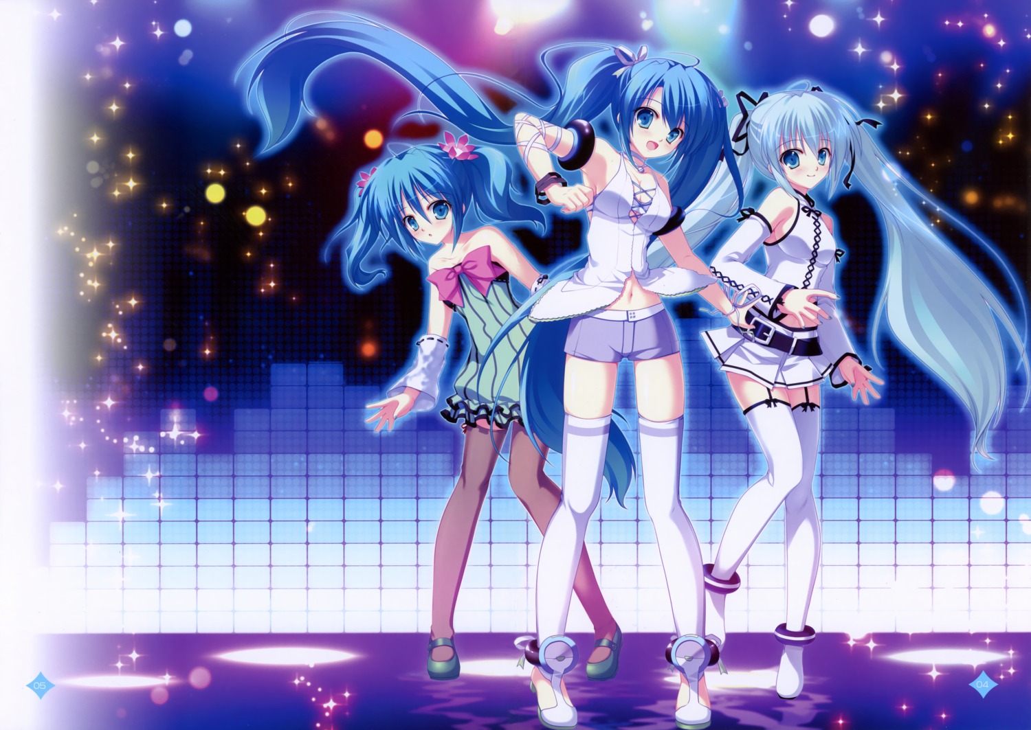 colorful_x_melody_(vocaloid), fixed, hatsune_miku, jpeg_fix, mikeou, pink_chuchu, promise_(vocaloid), thighhighs, vocaloid, voice_(vocaloid)