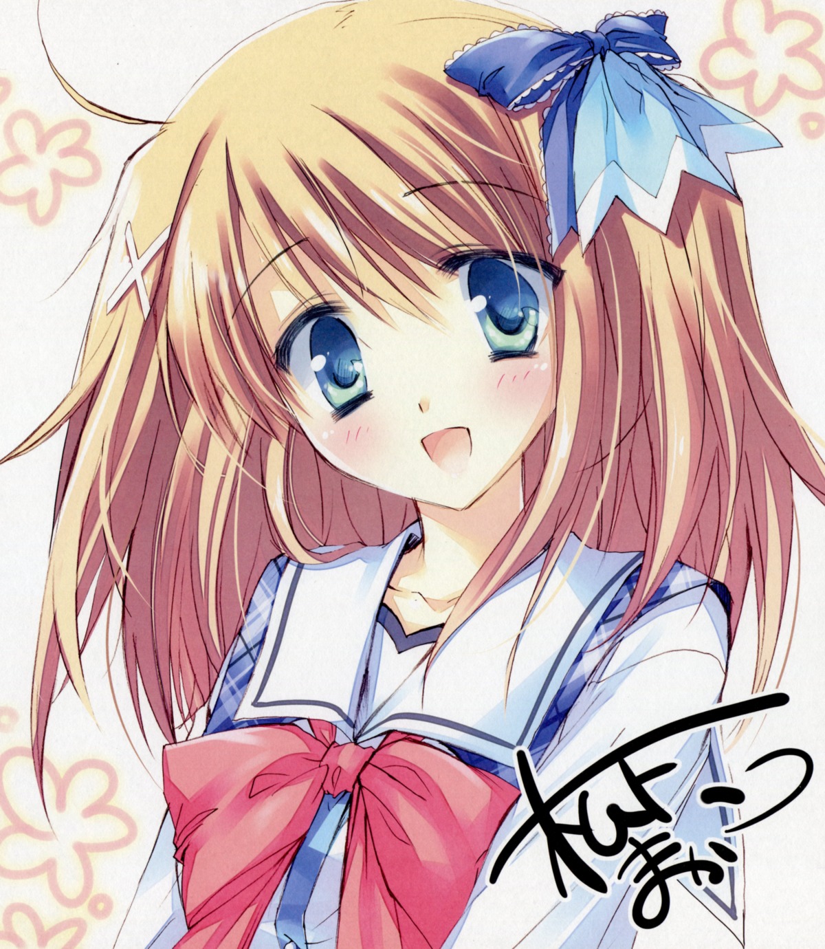 autographed, hiwa_touko, hook, matsushita_makako, seifuku, strawberry_nauts