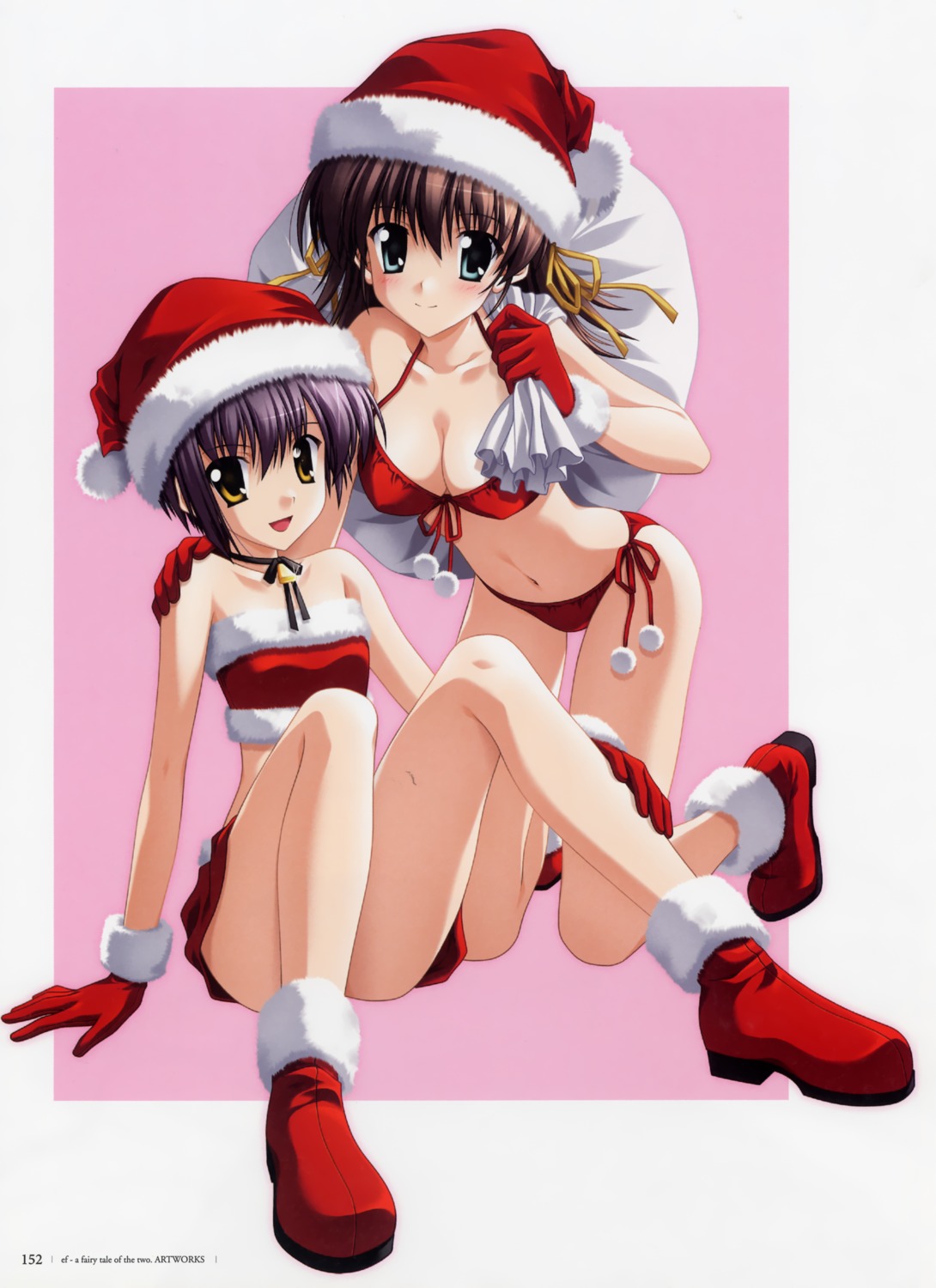 bikini, christmas, cleavage, ef_~a_fairytale_of_the_two~, miyamura_miyako, nanao_naru, shindou_kei, swimsuits