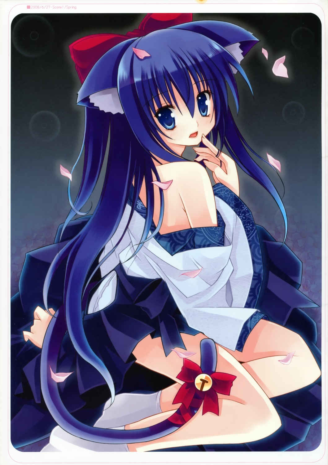 animal_ears, kannon_ouji, nekomimi, neuromancer., tail, yukata