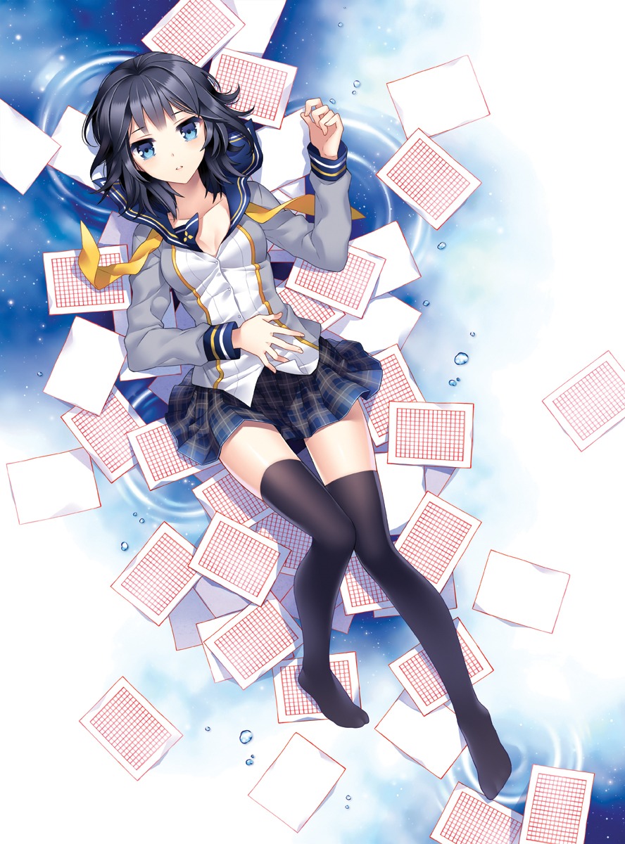 nardack, seifuku, shinonome_yuuko, shinonome_yuuko_wa_tanpen_shousetsu_wo_aishite_iru, thighhighs