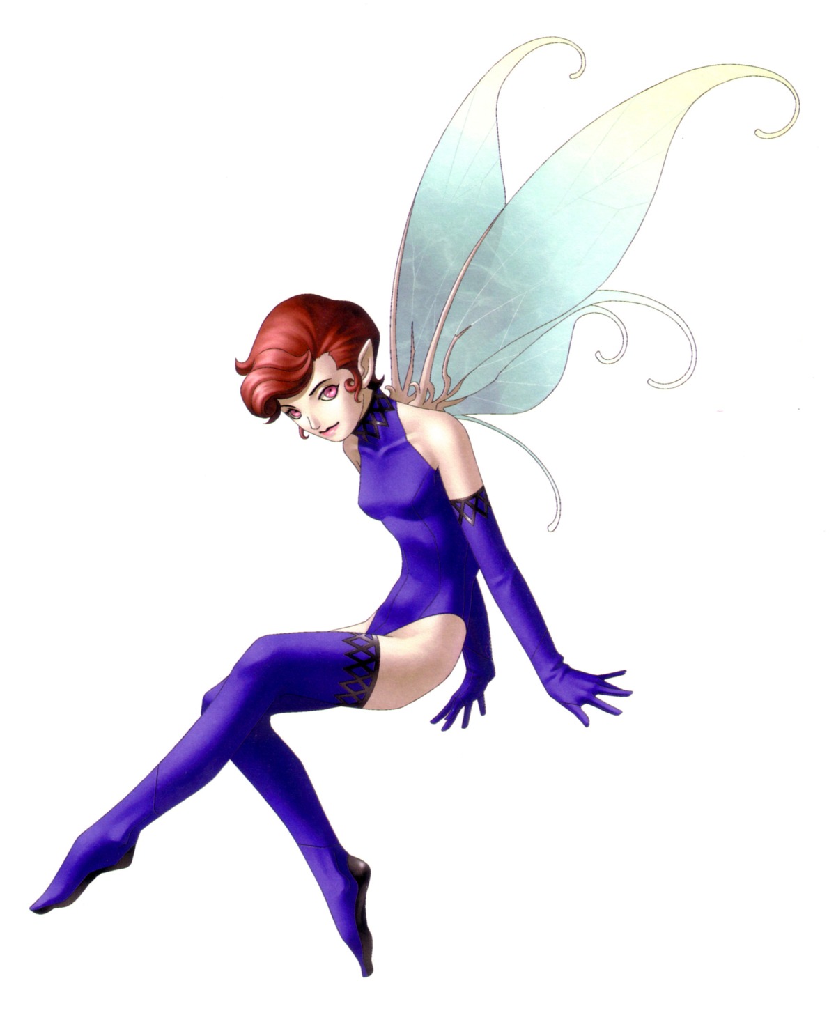 aliasing, kaneko_kazuma, megaten, paper_texture, pixie, scanning_dust, shin_megami_tensei, thighhighs