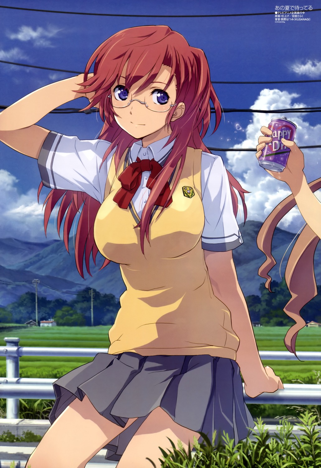 ano_natsu_de_matteru, megane, seifuku, takatsuki_ichika, uon_taraku