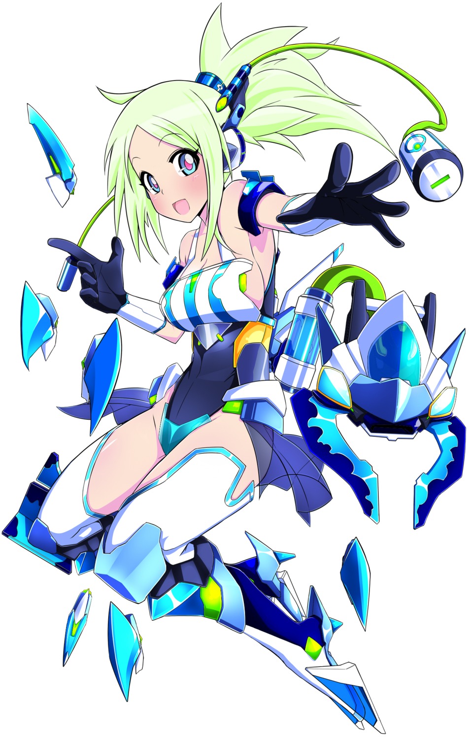 bodysuit, mecha_musume, nikuman_umeew, thighhighs