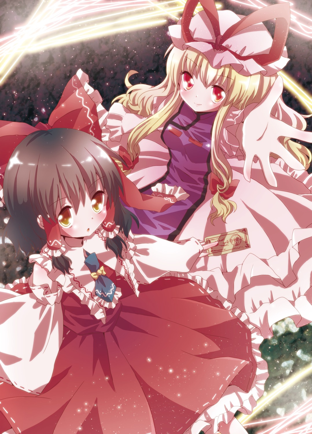 hakurei_reimu, kuromame_(8gou), touhou, yakumo_yukari