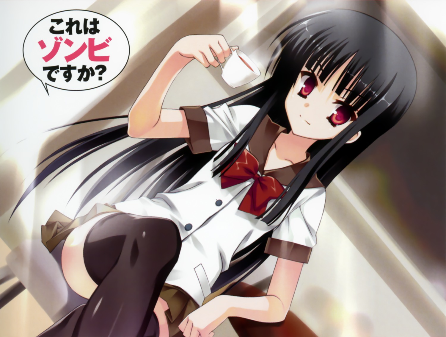 kobuichi, kore_wa_zombie_desu_ka, sarasvati, seifuku, thighhighs