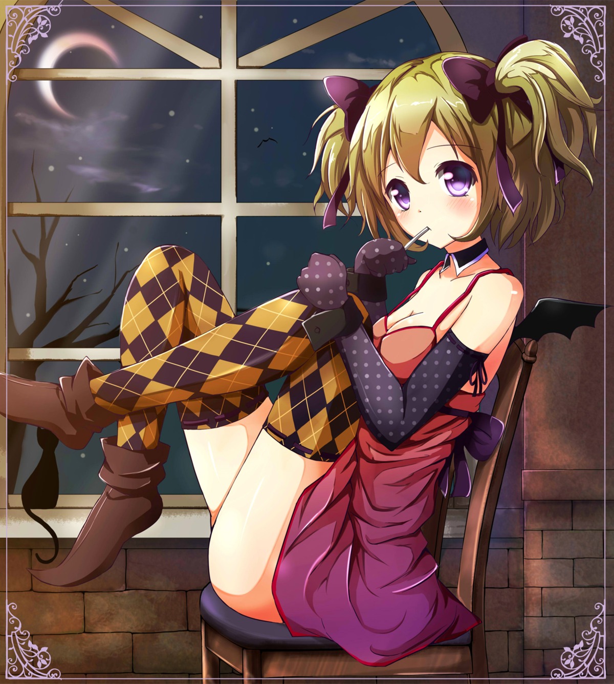 cleavage, dress, ok-ray, thighhighs, wings