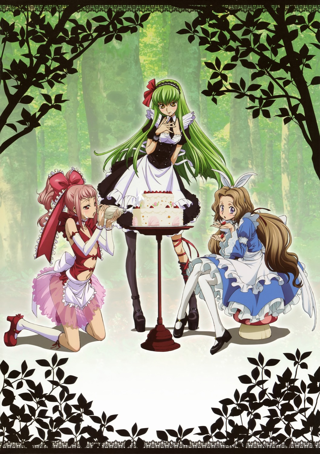 anya_alstreim, c.c., code_geass, cream, dress, kimura_takahiro, maid, no_bra