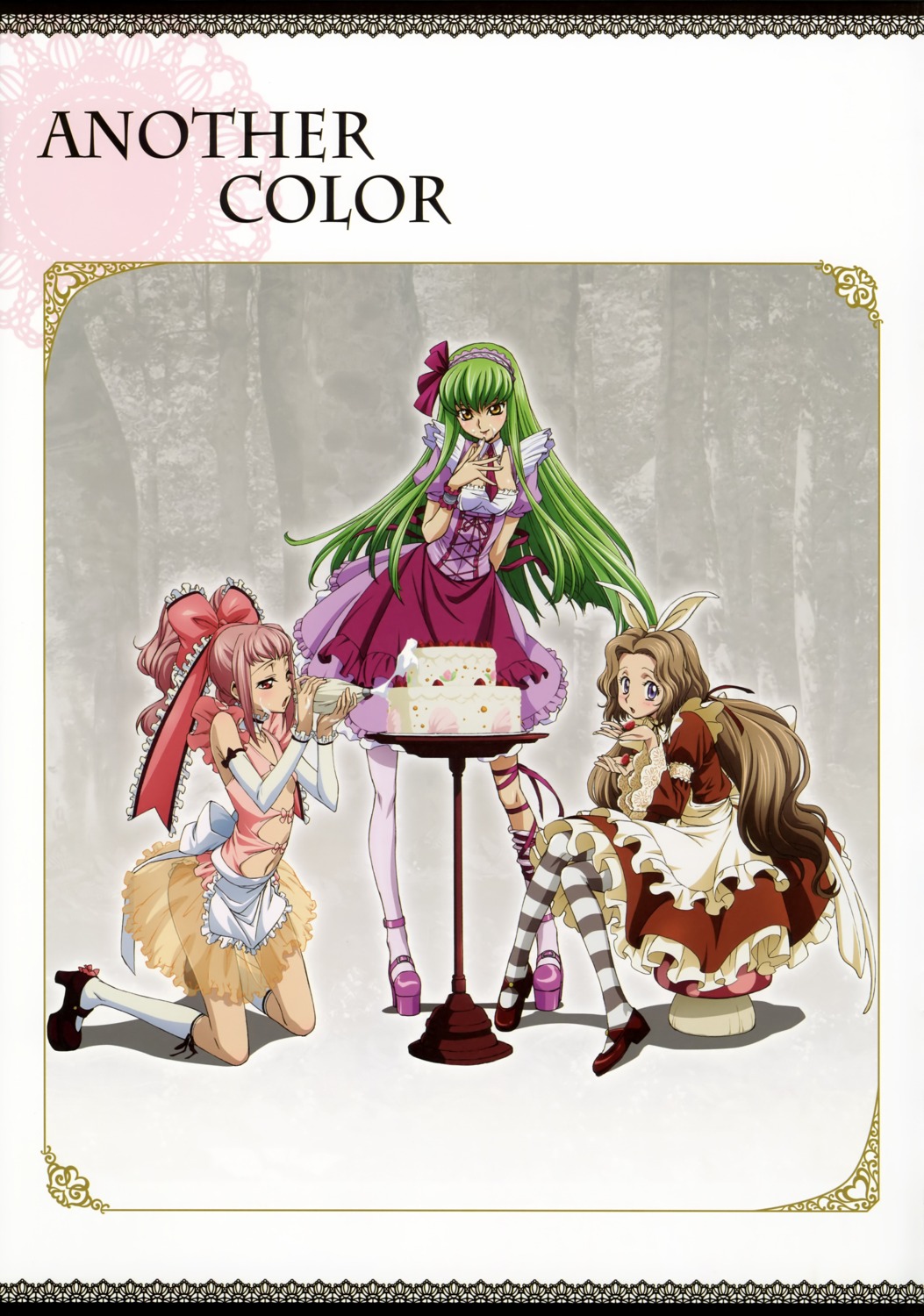 anya_alstreim, c.c., code_geass, cream, dress, kimura_takahiro, maid, no_bra