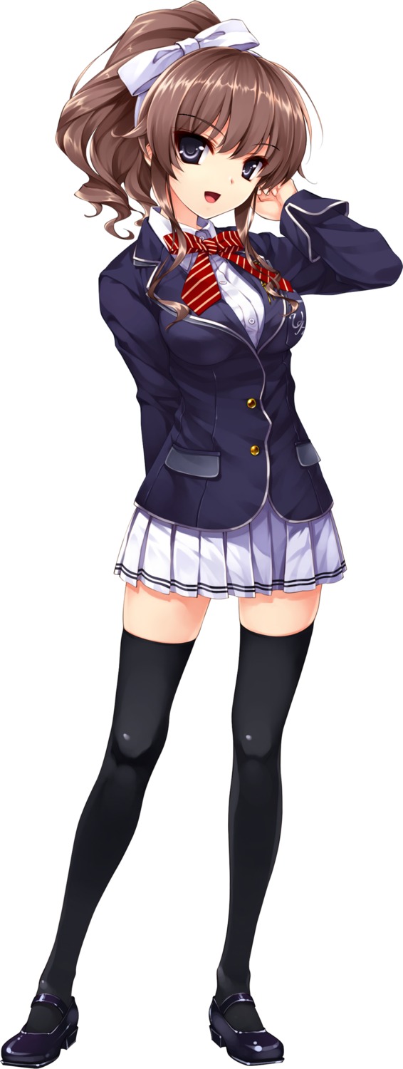 game_cg, hanamiya_nagisa, kuroya_shinobu, seifuku, thighhighs, ushinawareta_mirai_wo_motomete
