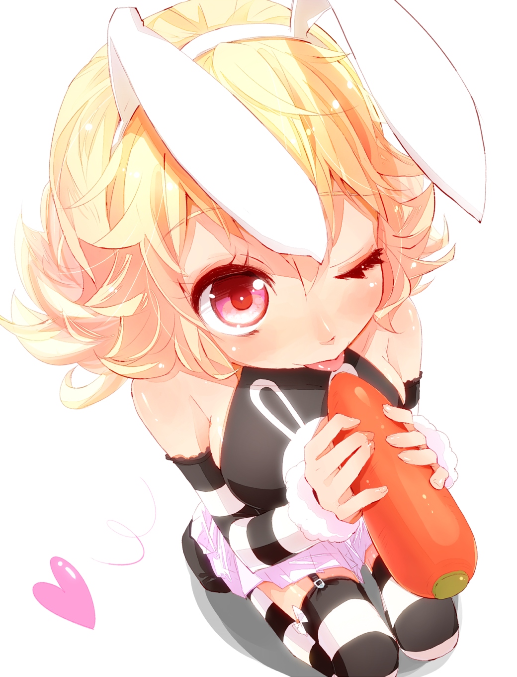 animal_ears, bunny_ears, hato_haru, stockings, thighhighs