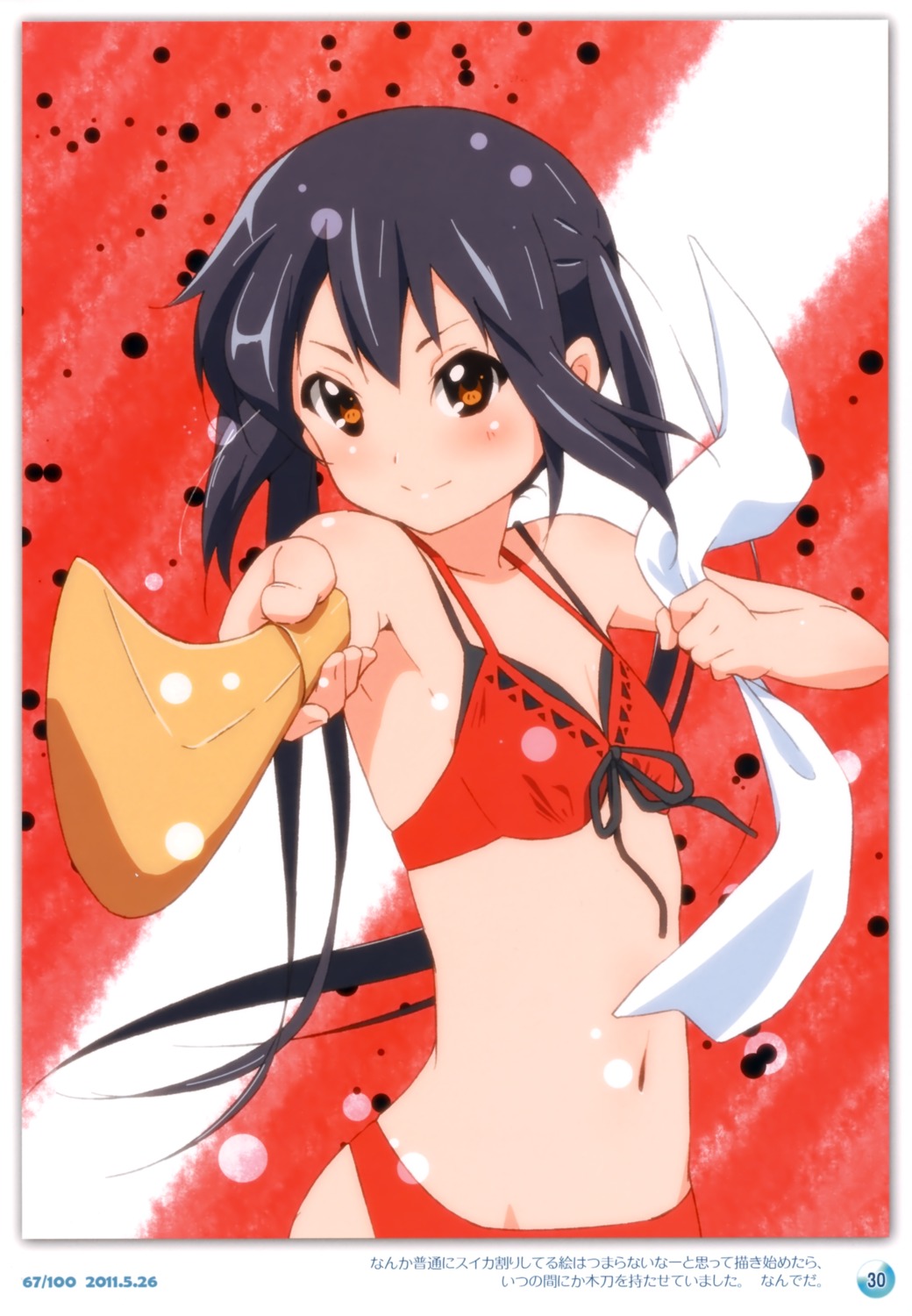 bikini, errant, k-on!, nakano_azusa, singerly, swimsuits