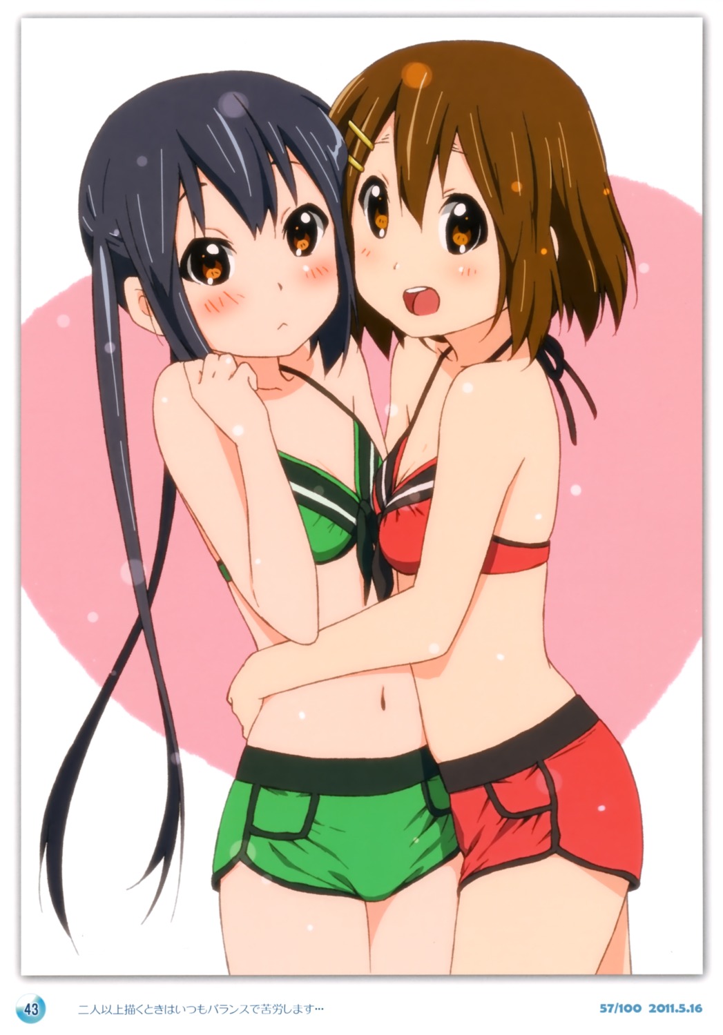 bikini_top, errant, hirasawa_yui, k-on!, nakano_azusa, singerly, swimsuits, symmetrical_docking