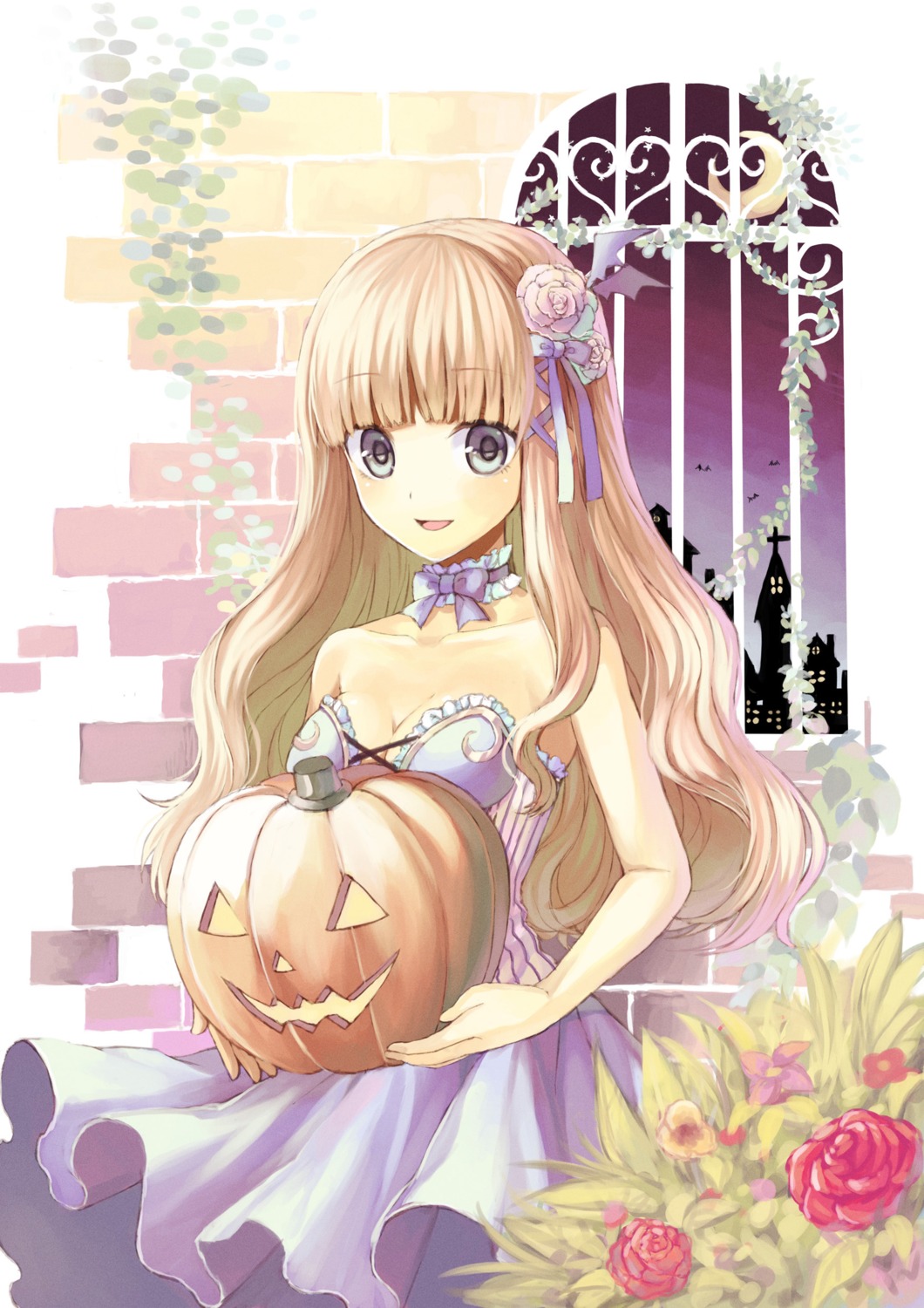 cleavage, dress, halloween, midorikawa_you