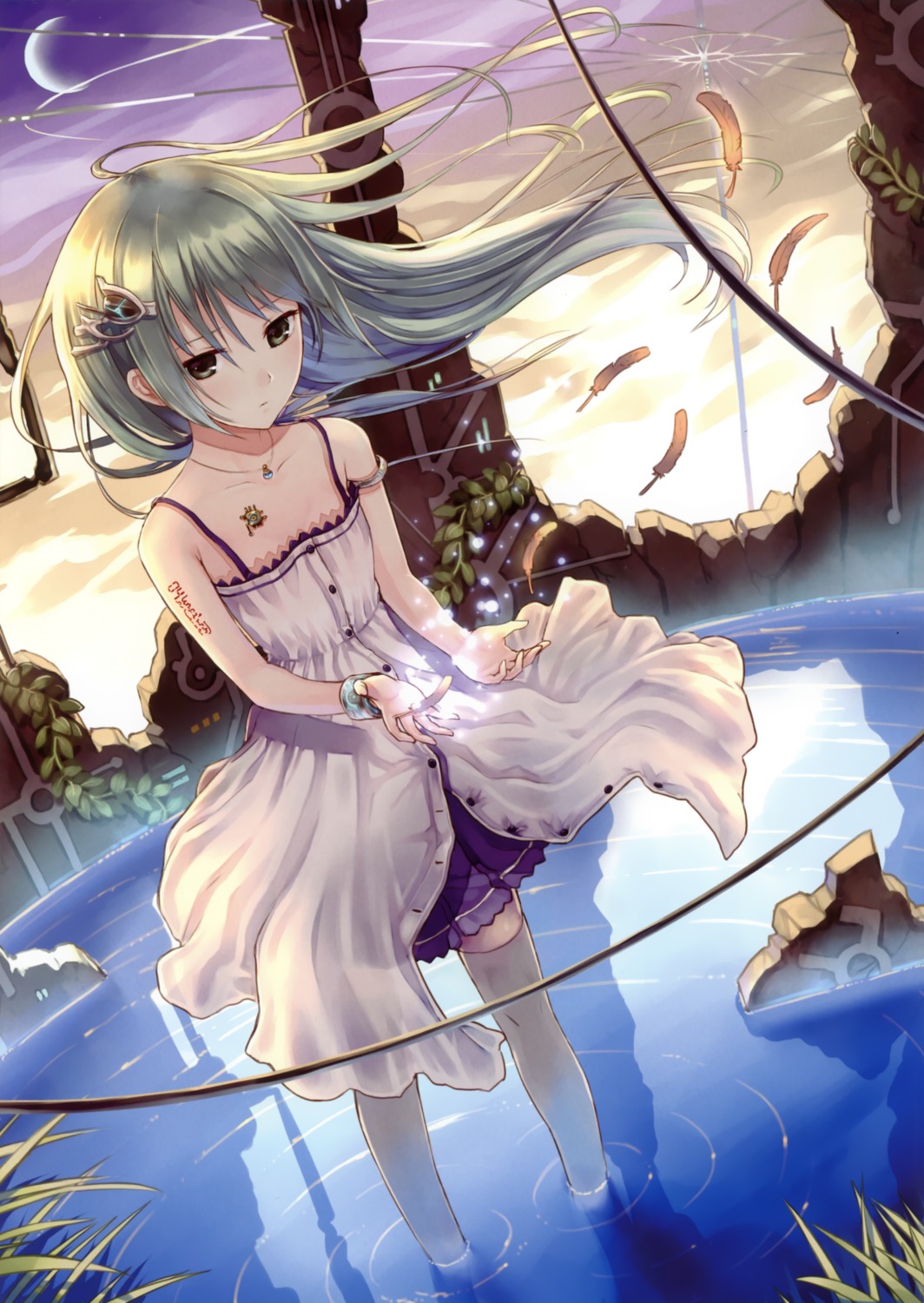 boku_to_kimi_to_kakuusekai_to, dress, kazuharu_kina, thighhighs