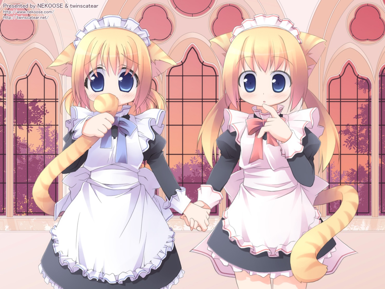 animal_ears, kagura_yuuki, maid, nekomimi, nekono_osero, tail, wallpaper