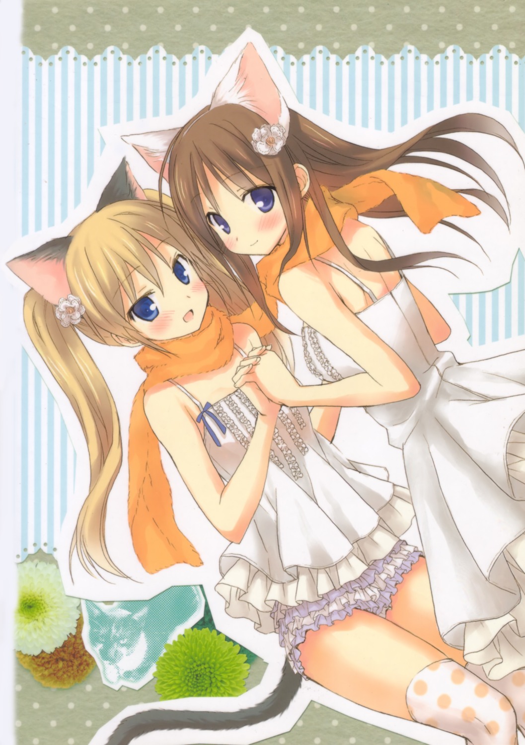 animal_ears, dress, komiya_yuuta, nekomimi, tail, thighhighs
