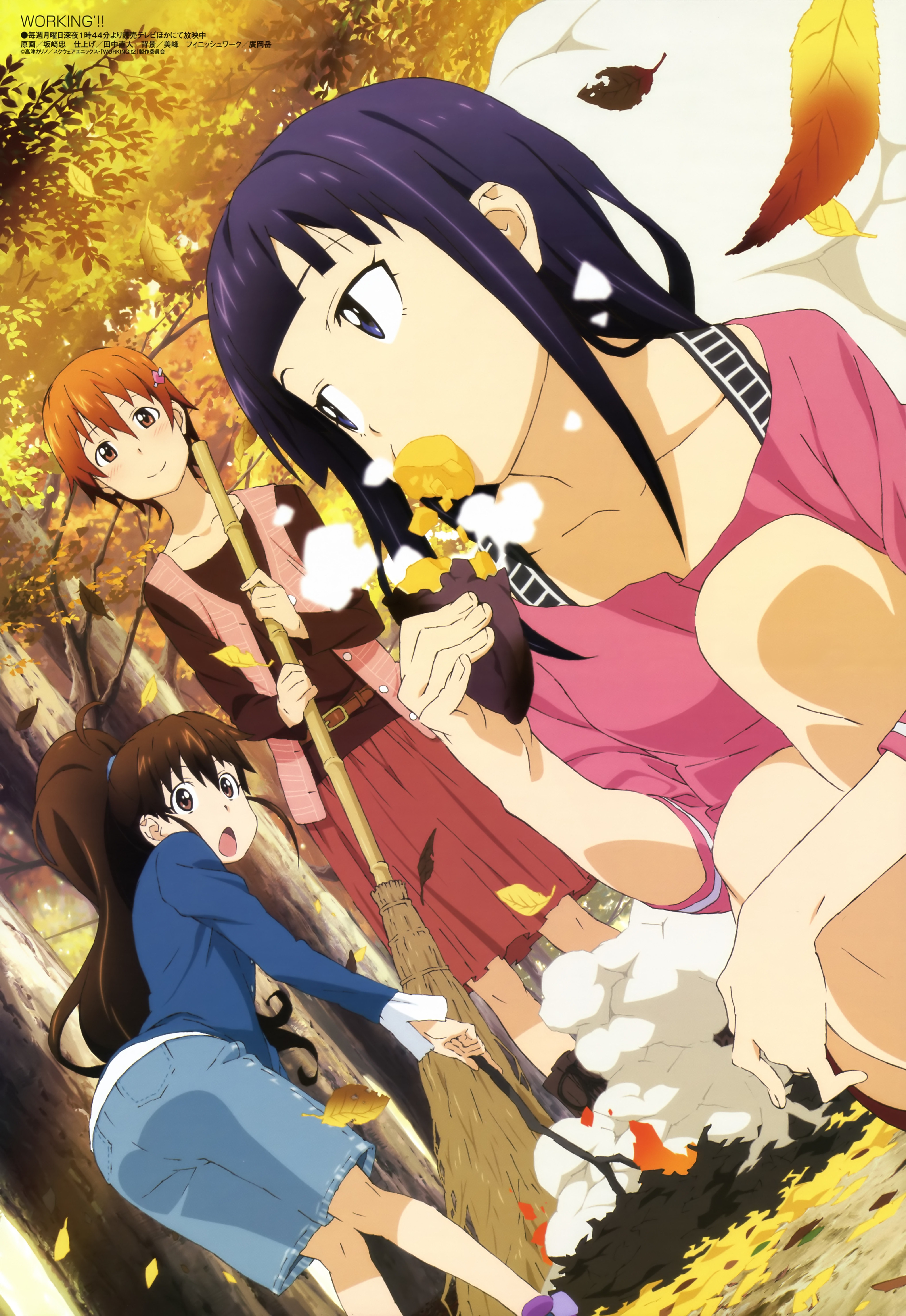 inami_mahiru, sakazaki_tadashi, taneshima_poplar, working!!, yamada_aoi