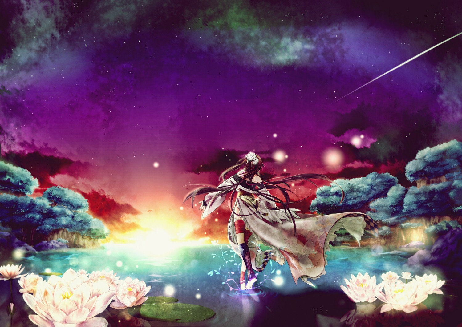 keishi, kimono, landscape