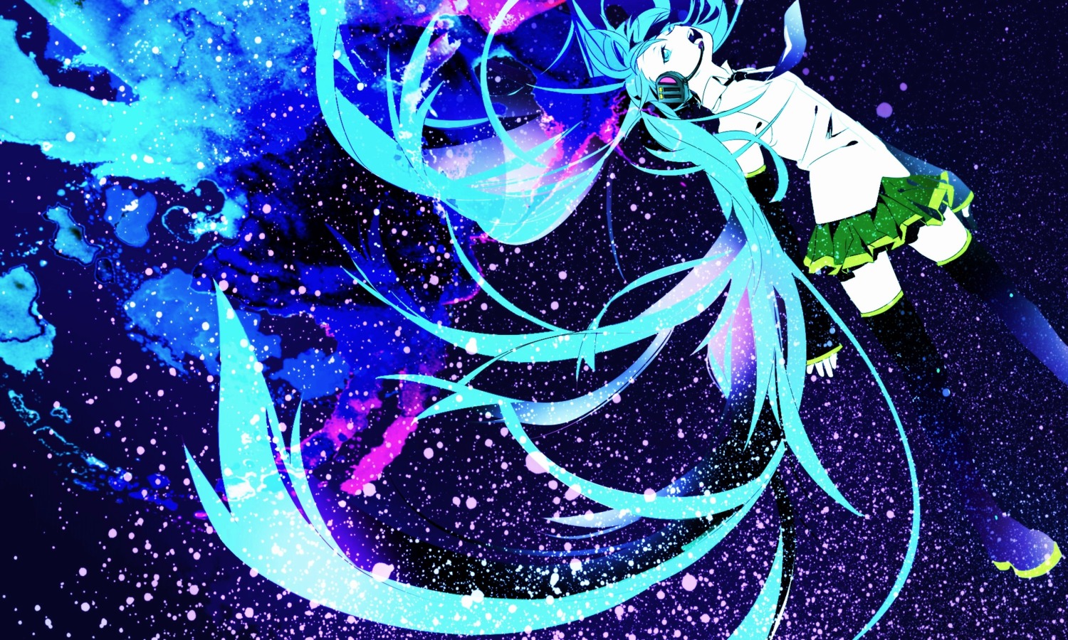 hatsune_miku, headphones, keishi, landscape, vocaloid