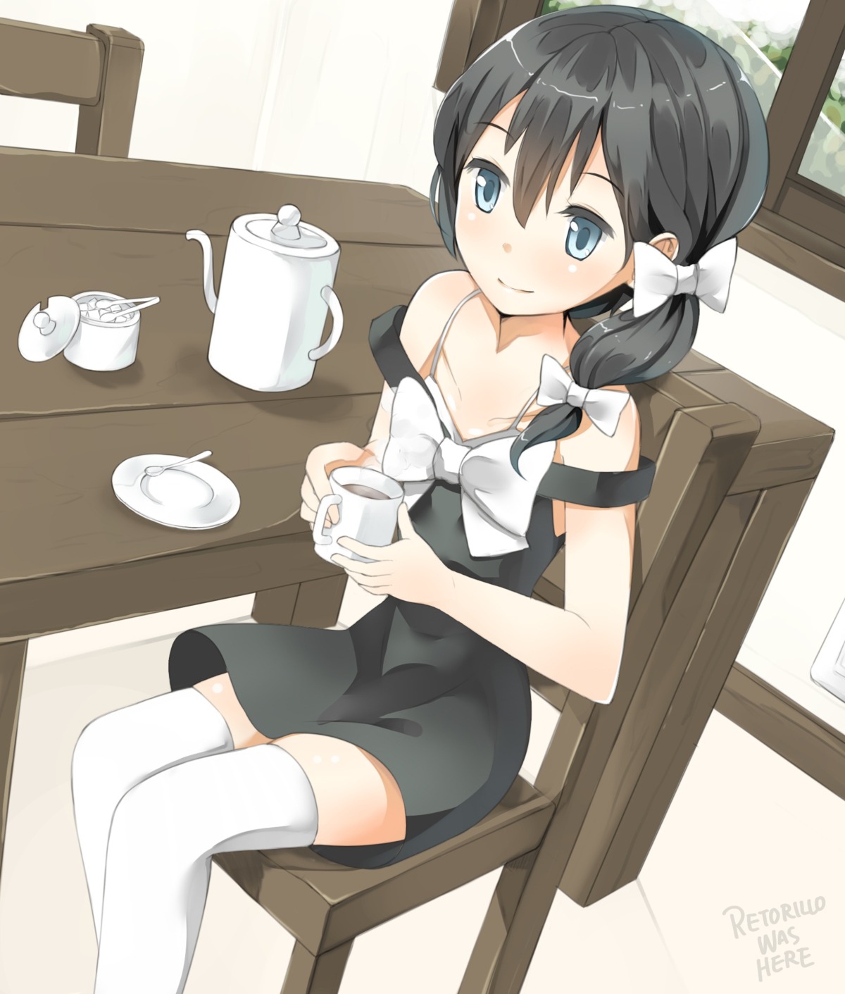 dress, retoriro, signa, thighhighs