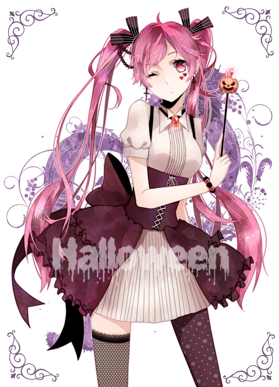 dress, hatsune_miku, hinamu, pantyhose, thighhighs, vocaloid