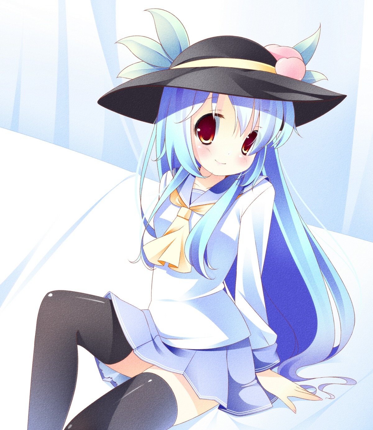 hinanawi_tenshi, sefa, seifuku, thighhighs, touhou