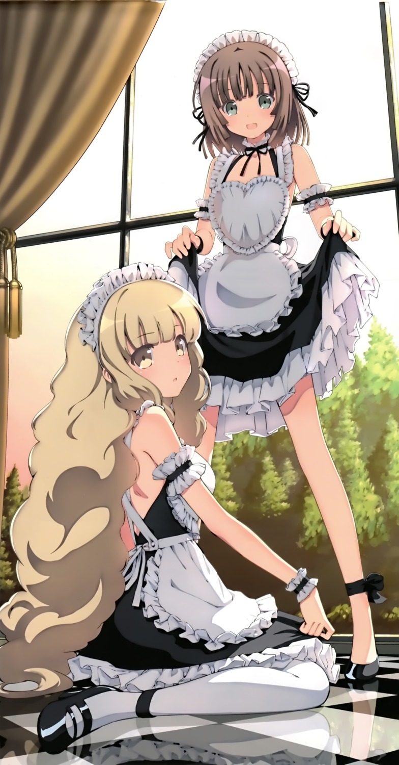 bou, fixed, fuyuhara_kotone, kenmizaki_saki, maid, ore_no_kanojo_wa_maria_sama_imouto_wa_goshujin_sama, skirt_lift
