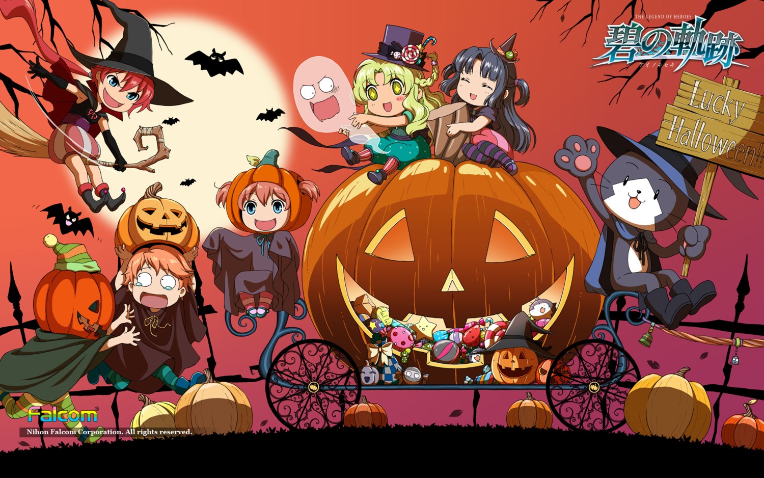 chibi, eiyuu_densetsu, eiyuu_densetsu:_ao_no_kiseki, falcom, halloween, kea, shirley_orlando, sizuku_maclaine
