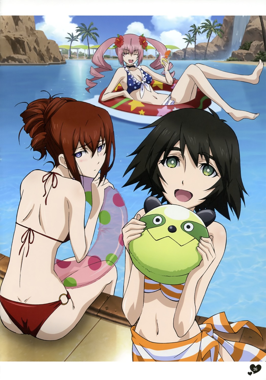 bikini, faris_nyanyan, igari_takashi, makise_kurisu, shiina_mayuri, steins;gate, swimsuits