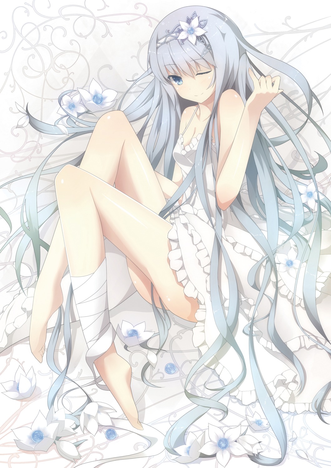 dress, feet, nopan, samegami