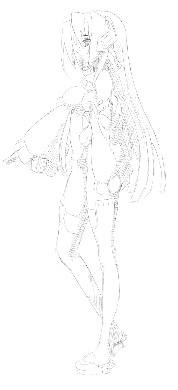 bodysuit, horizon_ariadust, kyoukai_senjou_no_horizon, line_art, monochrome, x-sun