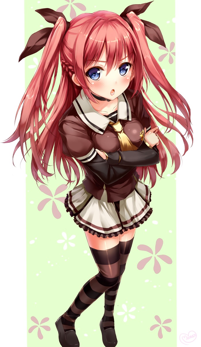 akatsuki_no_goei, momoko_(momopoco), nikaidou_reika, seifuku, thighhighs