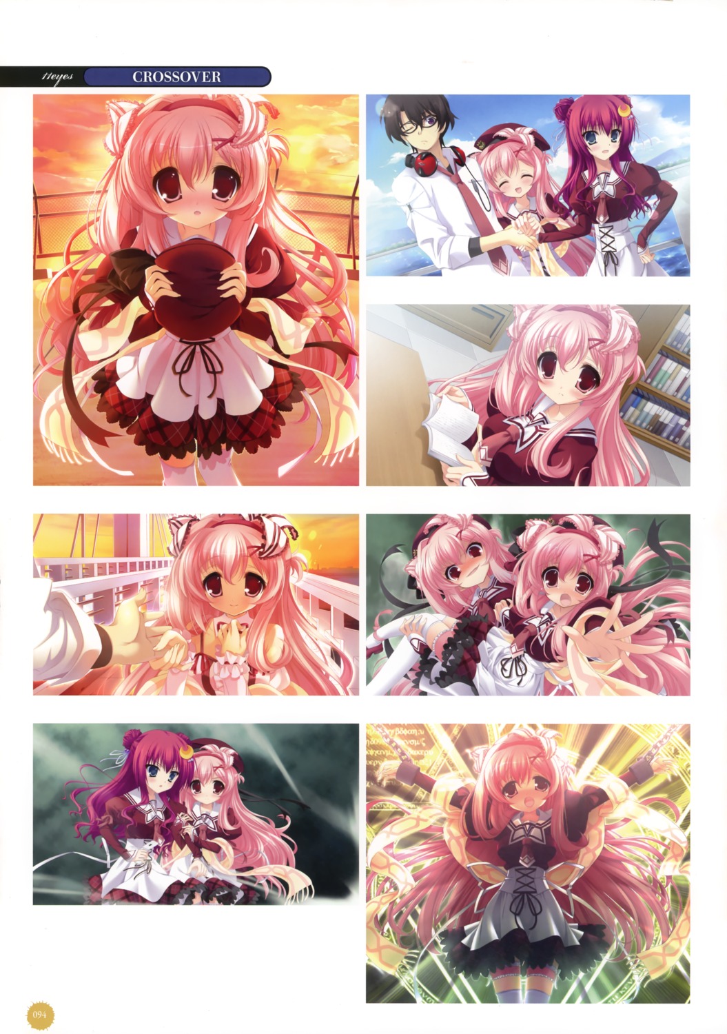 11eyes, amami_shuu, azuma_shione, kengou, kouno_mio, narumi_yuu, seifuku, thighhighs