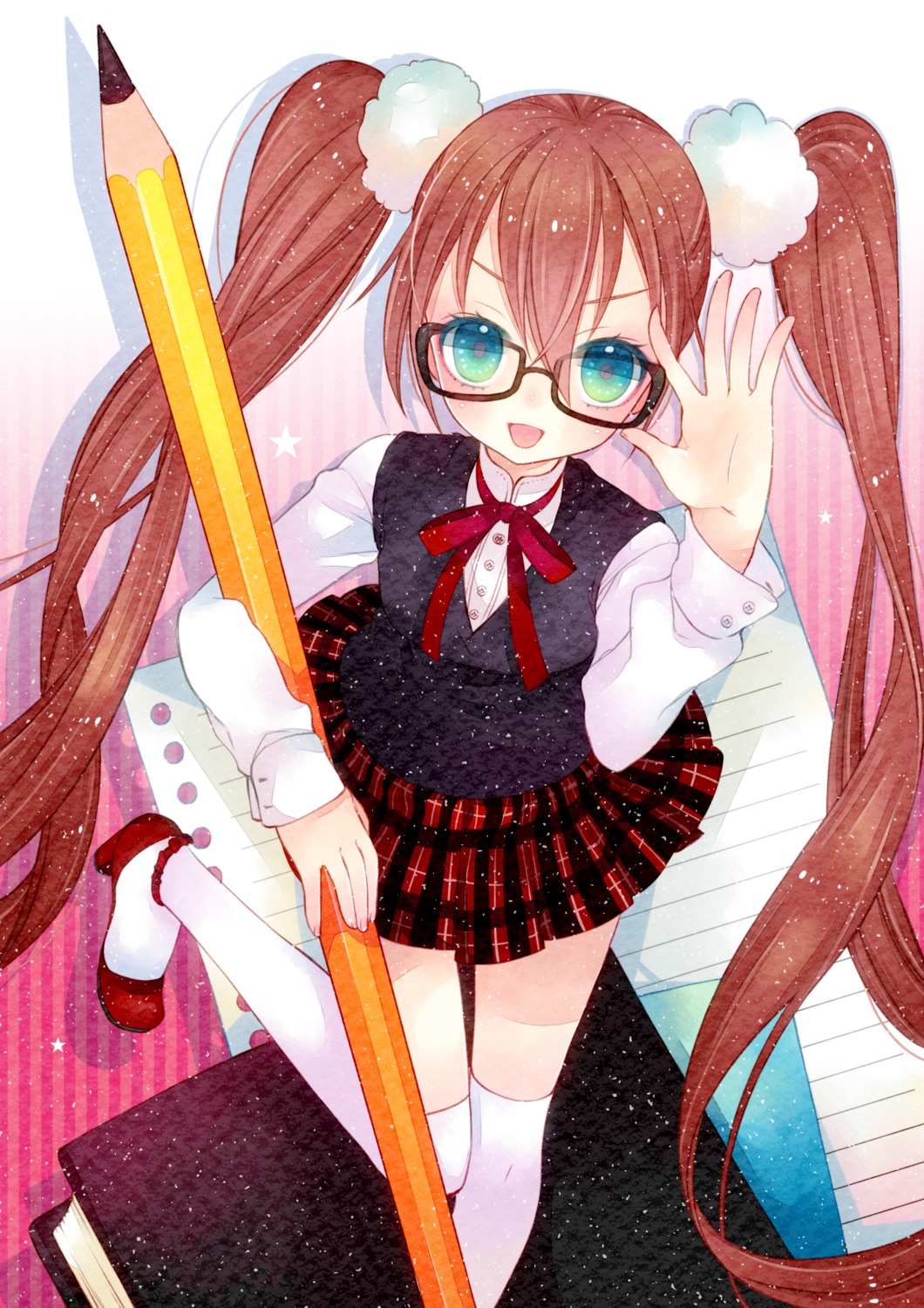 fuyu_mochi, megane, thighhighs