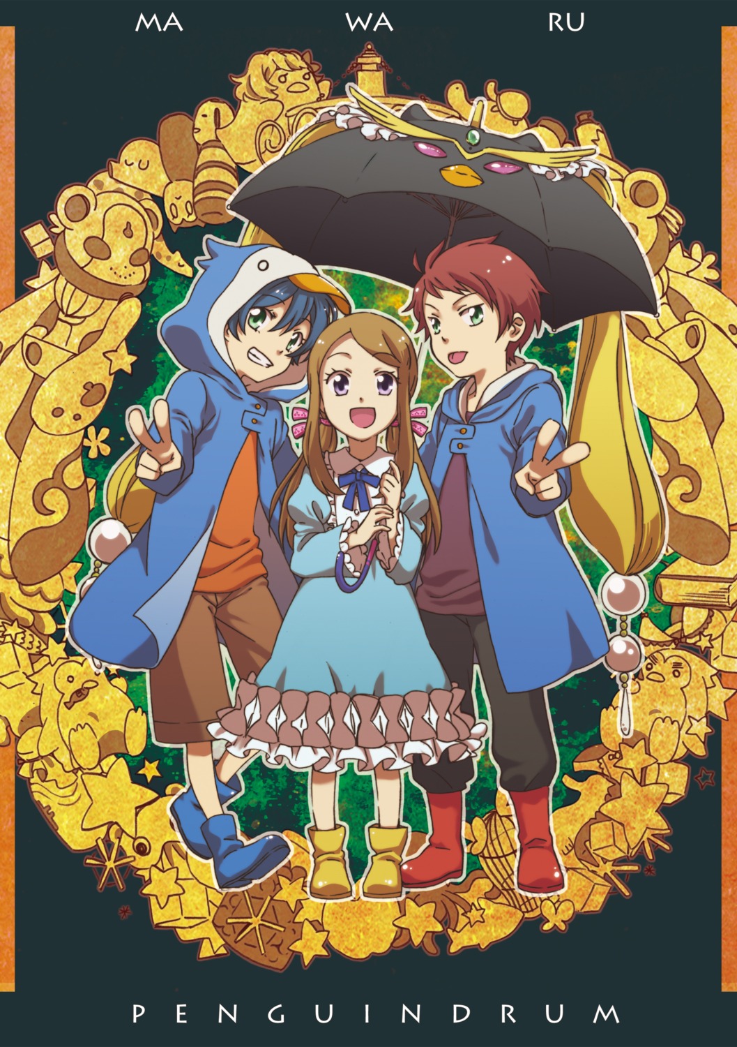 dress, mawaru_penguindrum, takakura_himari, takakura_kanba, takakura_shouma, yunomura