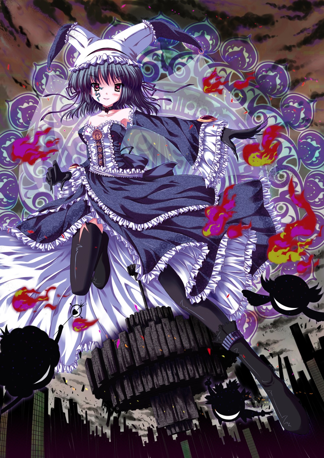 dress, mahou_shoujo_madoka_magica, thighhighs, vashaps2, walpurgis_no_yoru