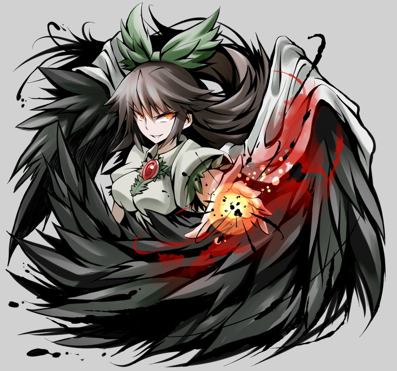 reiuji_utsuho, touhou, tri, wings