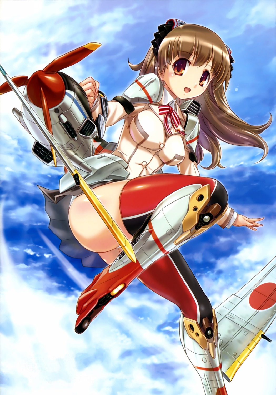 juusensha_koubou, mecha_musume, pantsu, thighhighs, uniform