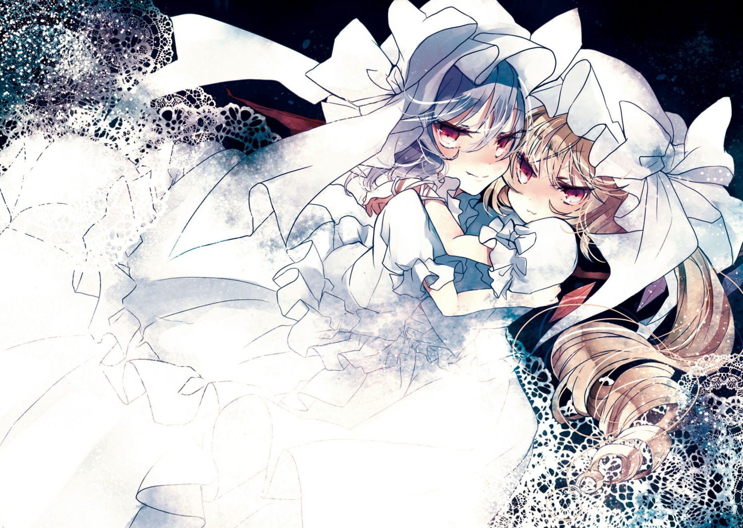flandre_scarlet, remilia_scarlet, shimakoma, touhou