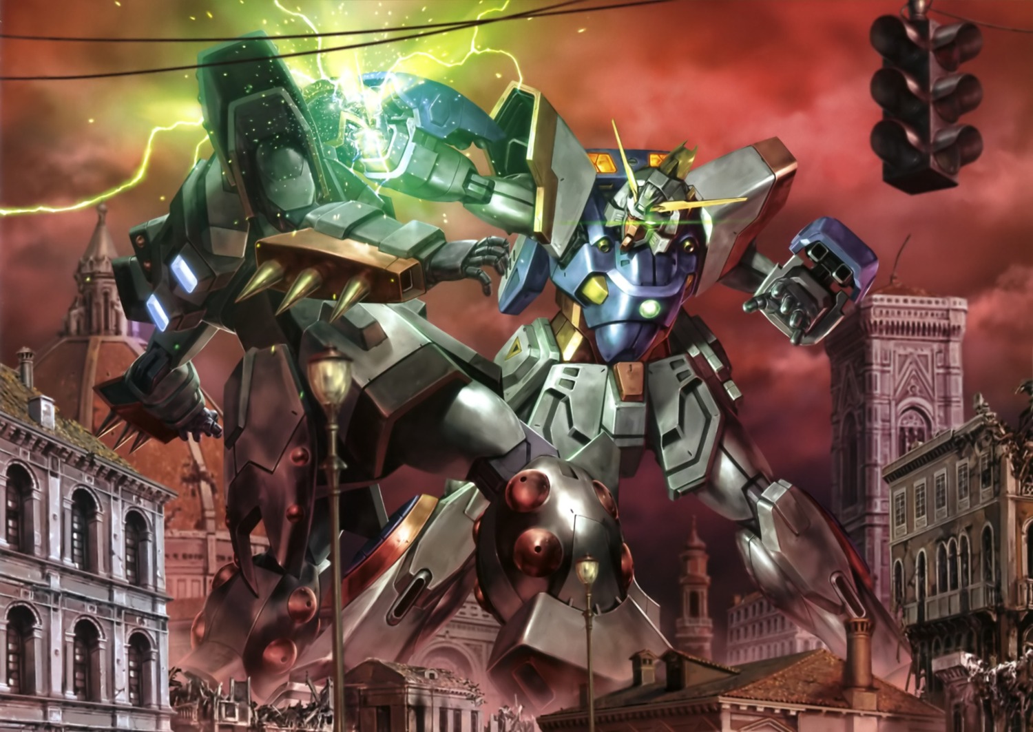 g_gundam, gundam, mecha, neros_gundam, shining_gundam