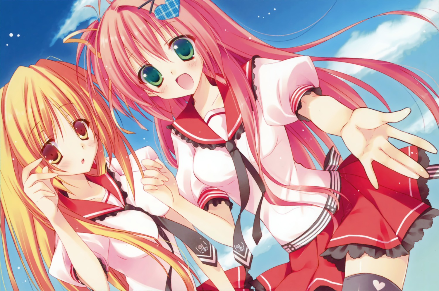 hoshizora_e_kakaru_hashi, nakatsugawa_ui, sakura_hanpen, seifuku, thighhighs, toudou_tsumugi