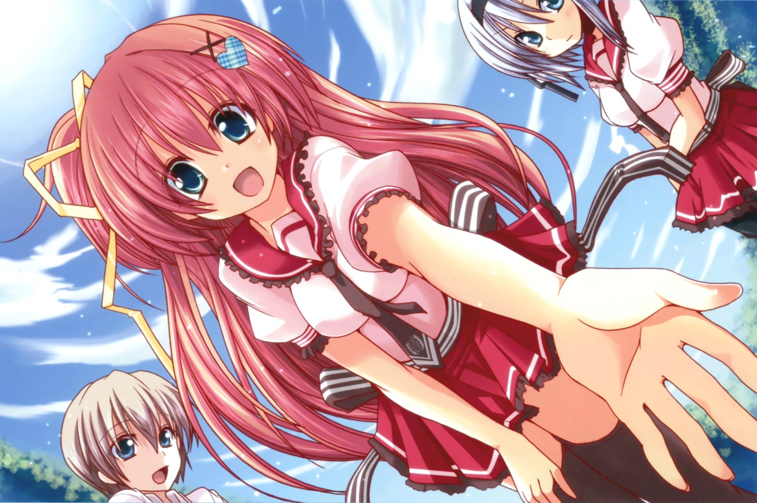 hinata_ibuki, hoshino_ayumu, hoshizora_e_kakaru_hashi, nakatsugawa_ui, sawano_akira, seifuku, thighhighs