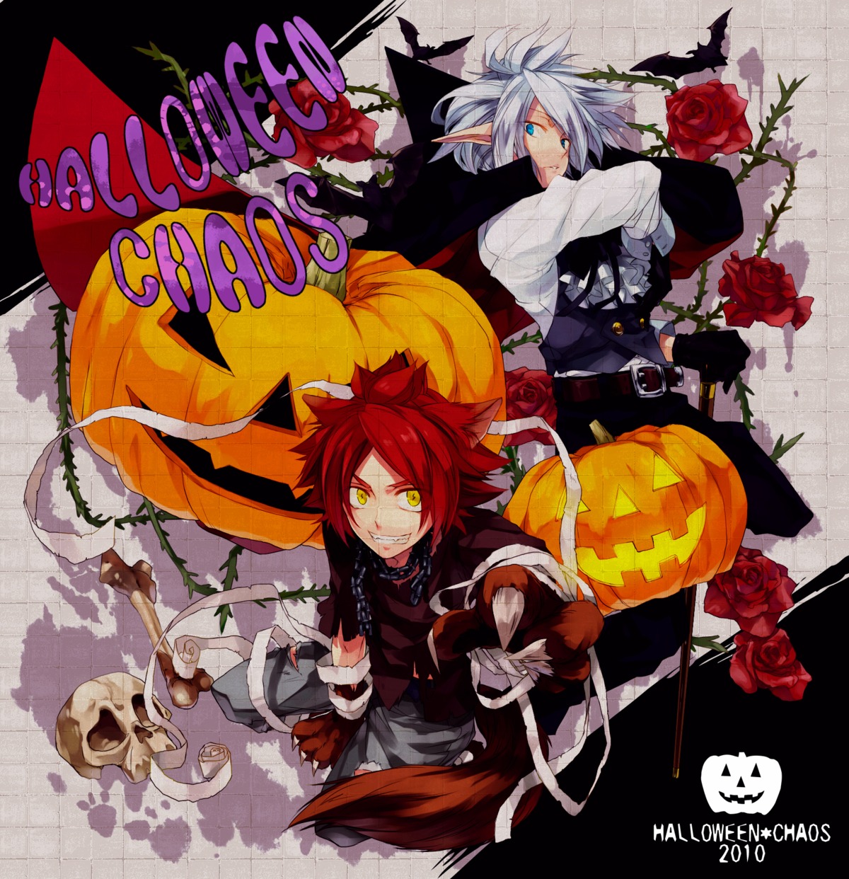 animal_ears, elf, halloween, maka_(morphine), male, pointy_ears