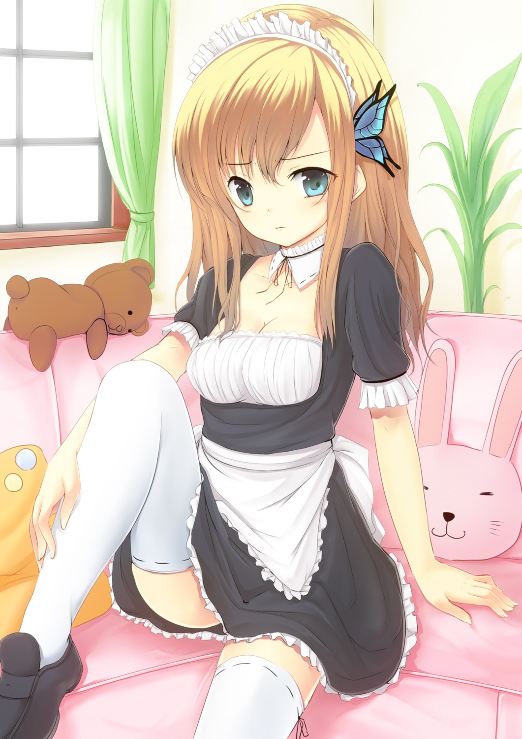 boku_wa_tomodachi_ga_sukunai, cleavage, kashiwazaki_sena, maid, tanaka_hajime, thighhighs