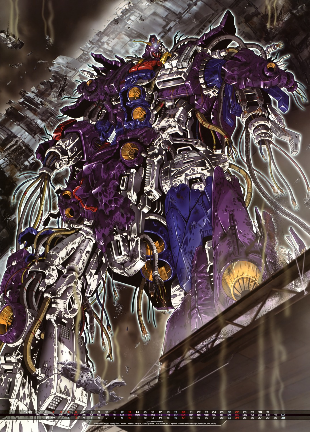 calendar, gundam, mecha, mutaguchi_hiroki, psyco_gundam_mark_ii, zeta_gundam