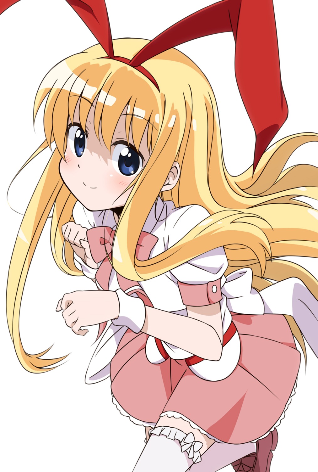 amae_koromo, animal_ears, bunny_ears, moso, saki, thighhighs